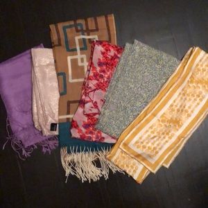 Lot of 6 Scarves, Express, Limited, cashmere, silk